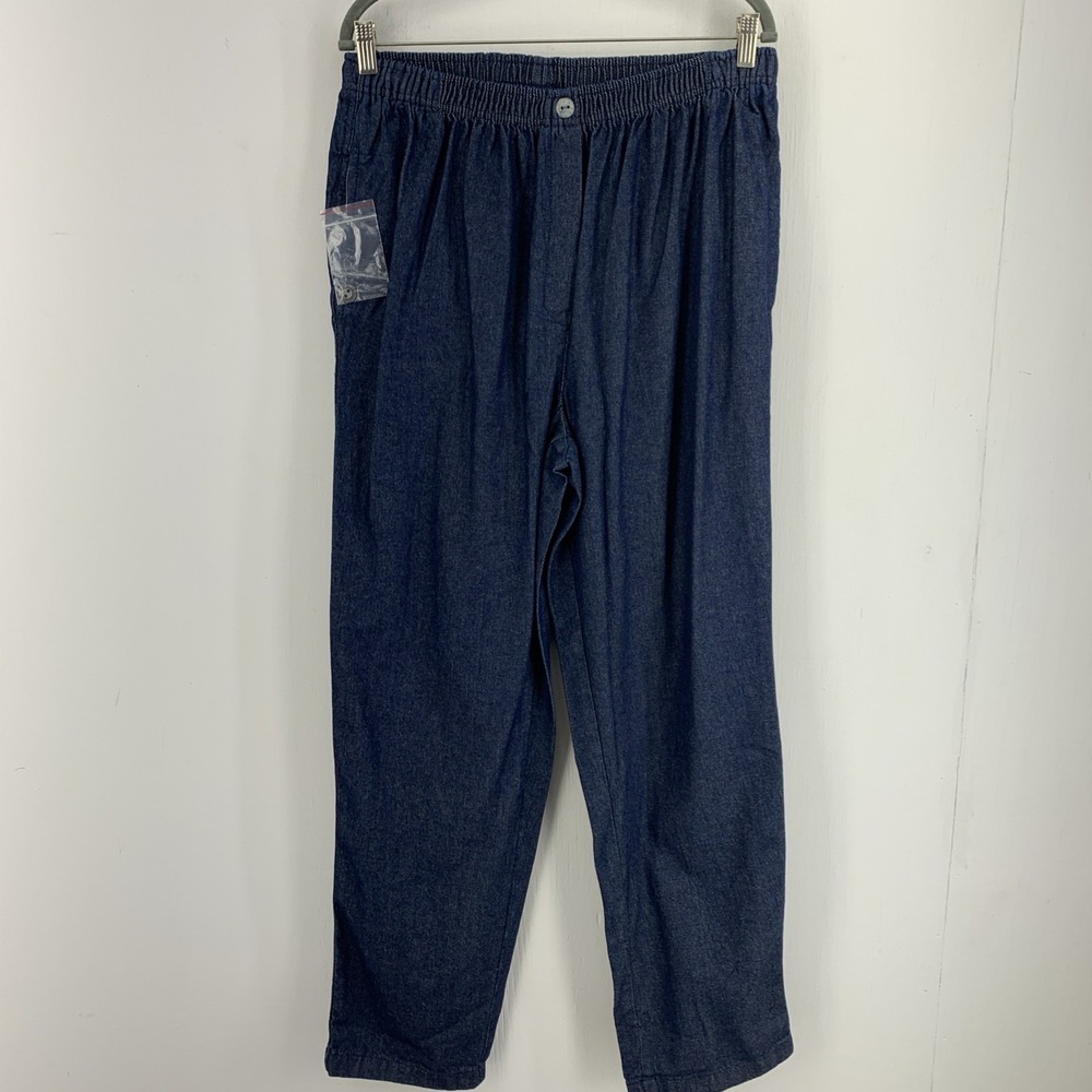 Woman Within Womens 16W Pull On Elastic Waist Denim Pants Casual Comfort NEW
